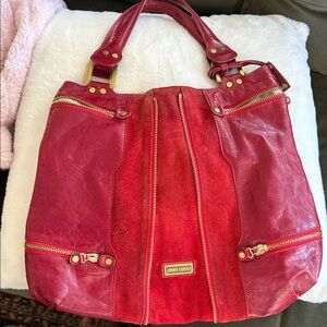 AUTHENTIC JIMMY CHOO RED MONA LARGE PURSE